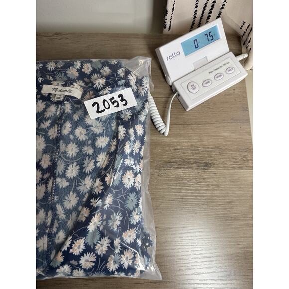 Madewell Floral Button Wrap Mini Dress Womans 10 French Blue Boho Cottagecore‎ - Picture 15 of 15